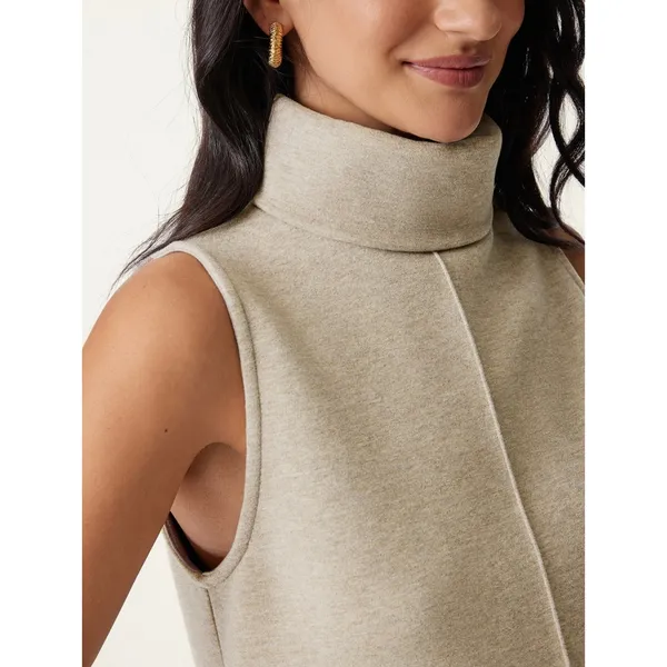 Brand New OGL Women's Size M Gray FuzzLuxe Turtle Neck Split Hem Top - Image 2