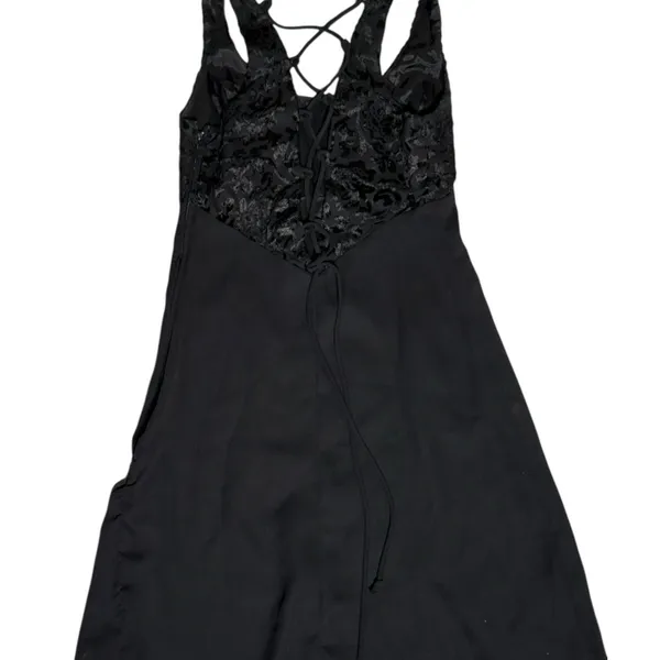 Jump Vintage Y2K mini dress velvet sequin satin sleeveless - Image 2