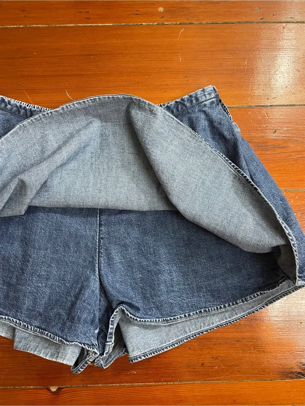 FREE PEOPLE Paradise Found Denim Skort in Mid Indigo Sz S 💛🎀 - Image 8