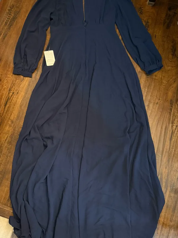 NWT Lulus My Whole Heart Dark Navy Blue Long Sleeve Maxi Dress Size Medium - Image 6