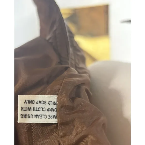 Miss K Vintage Brown Faux Leather Shacket Snap Front Jacket Large RN 42000 - Image 7