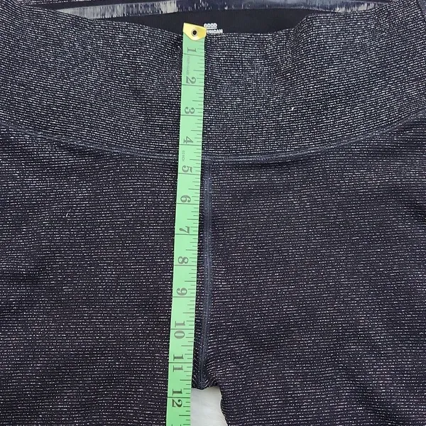 Good American -129 Seamless Leggings High Rise Sparkle Tinsel Black 4‎ - XL - Image 7