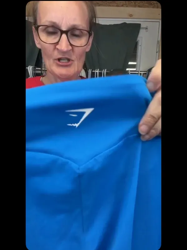 Gymshark Vibrant Blue High-Waist above the knee shorts - Image 6