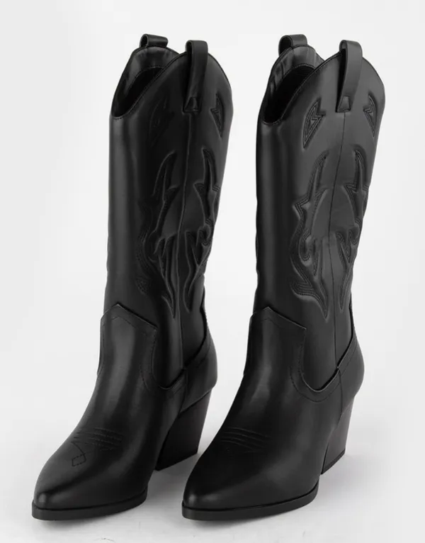 Soda Black Cowboy Boots - Image 6