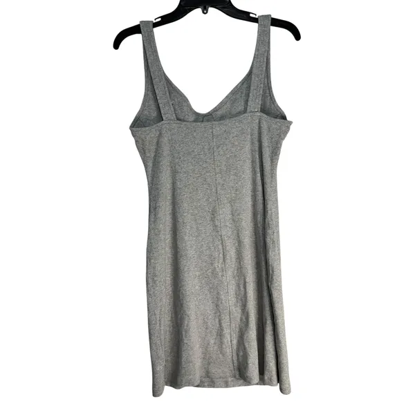 Aerie Ribbed Bustier‎ Mini Dress Grey Cotton Blend Sleeveless Bodycon XL - Image 7