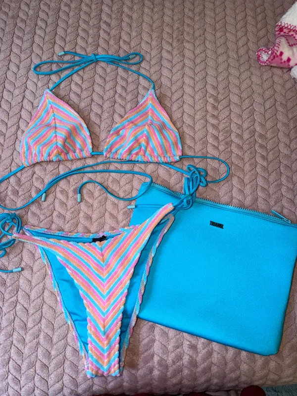 Triangl Vinca Sherbet Striped Terry Bikini Set - Image 2