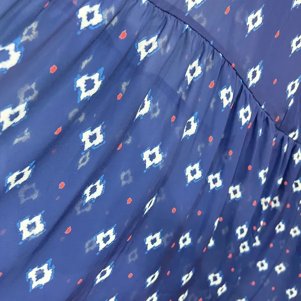 C. Wonder Halter Maxi Dress Womens 14 Blue Geometric Ikat‎ Tiered Boho Summer - Image 7