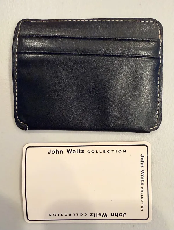VINTAGE: John Weitz Collection | leather card wallet with ID window - Image 4
