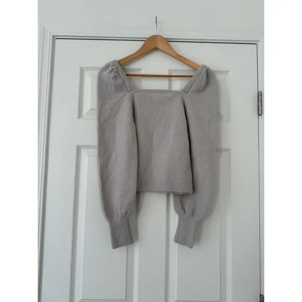 H&M Square Neck Puff Sleeve Sweater XS - Image 2