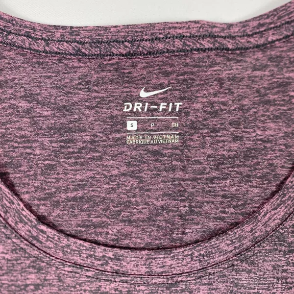 Nike‎ Dri-FIT Shirt Womens Small Pink Purple Heathered Scoop Neck Running Tee - Image 3