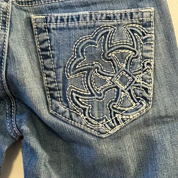 Miss Me Jeans Women Bootcut‎ Embellished Pockets Blue Denim Size 27 - Image 10