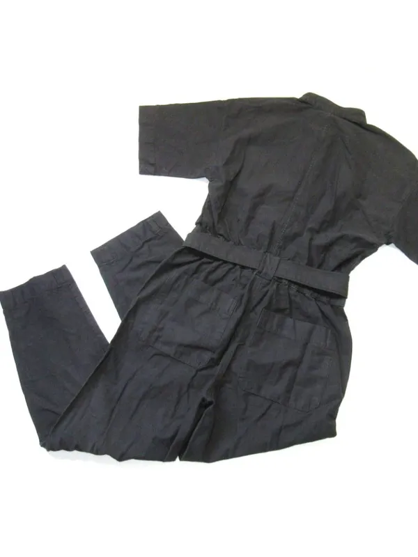 NWT Everlane The Fatigue Short-Sleeve Jumpsuit in Black Belted Cotton Utility 6 - Image 11