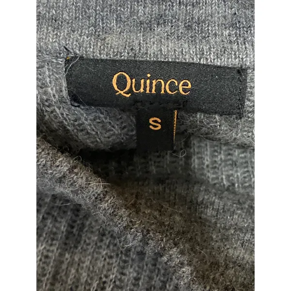 Quince Women's Gray Wool Knit Mock Neck Long Balloon Sleeve Sweater Top Size S - Image 5