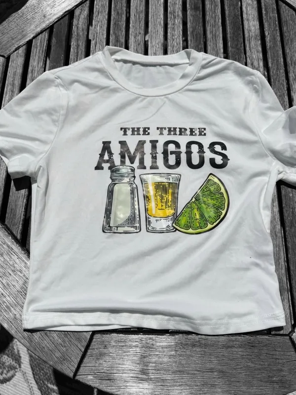White 'The Three Amigos' Graphic Tee - Image 2