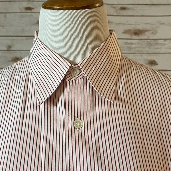 J Brand classic red/white striped long sleeve button-down shirt Size XL - Image 3