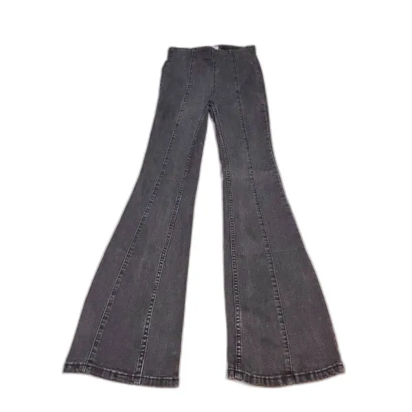 Free People We The Free Slim Pull On Flare Jeans Black 24 - Image 11