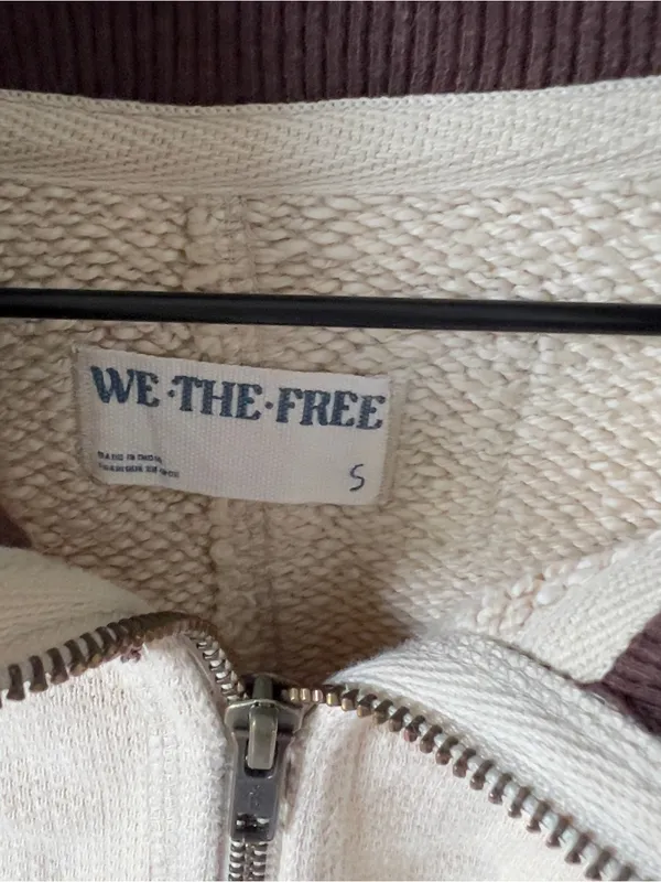 Free People We The Free I'm Yours Turtle Zip-Up in Espresso Cream Combo NWOT - Image 7