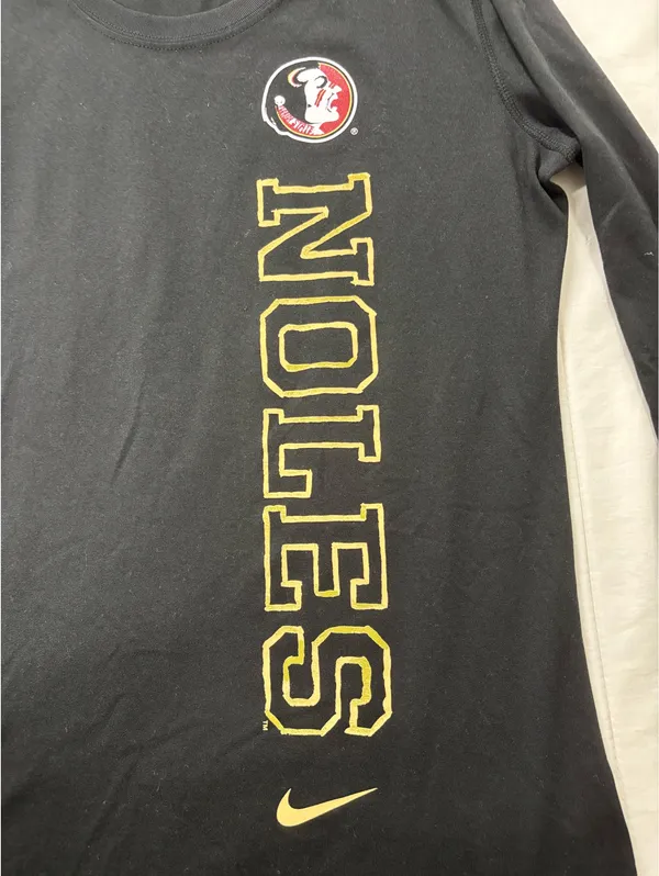 Nike Dri-FIT Florida State Seminoles Long Sleeve Shirt Black Gold NOLES Unisex - Image 4