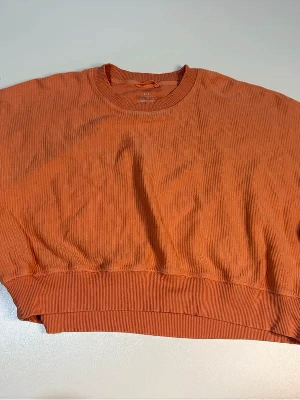 aerie Oversized Ribbed Crew Sweater - Burnt Orange - Image 4