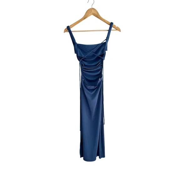Hello Molly Frose on Repeat Midi Dress Blue XS US 2 Wedding Guest Cocktail - Image 4
