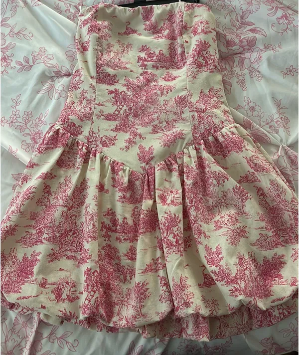 Tic toc Pink and white mini dress - Image 3