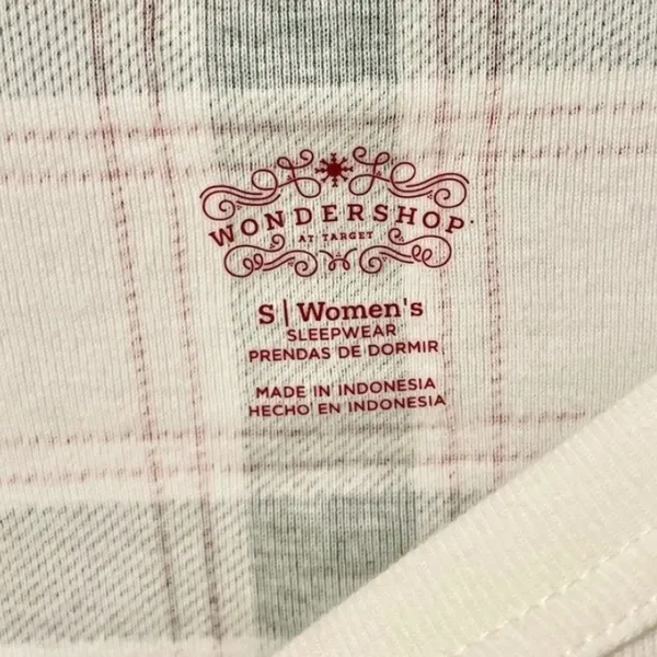 Wondershop Target Womens Small Green Plaid Holiday Pajama Top Long Sleeve Shirt - Image 4