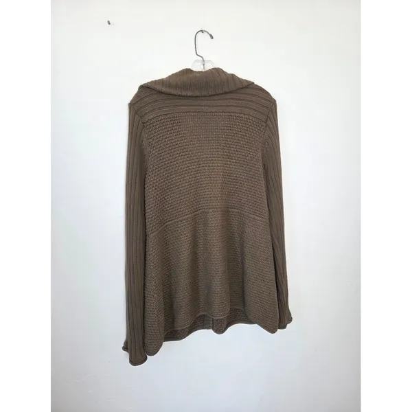 Calvin Klein Olive Green Knit Cardigan Sweater Ribbed Cozy Preppy Academia Large - Image 6