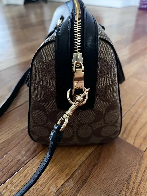 Coach Crossbody Signature Bag Brown and Black - Image 3