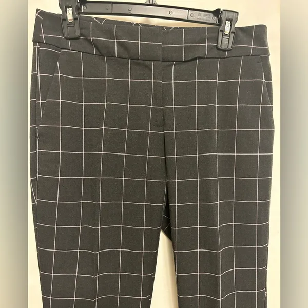 Loft Julie Gray Purple Stripes Trouser Pants Size 4‎ - Image 2