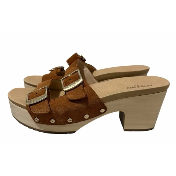Dr.‎ Scholl's Original Vibe Clogs Suede Leather Honey Women's Size 9M - Image 2