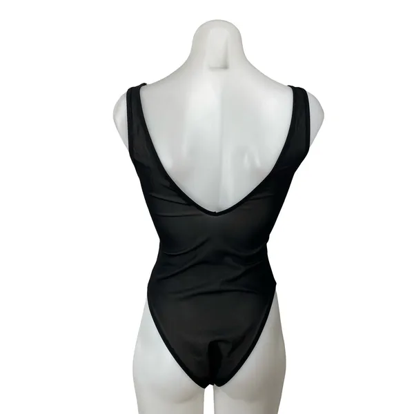 Zara Women's Black Sheer Mesh Tulle Scoop Neck Sleeveless Tank Bodysuit Top Sz S - Image 4