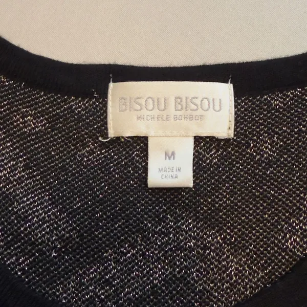 Bisou Bisou Dress M Michele Bohbot Metallic Art Deco Bodycon Mini Holiday Party - Image 10