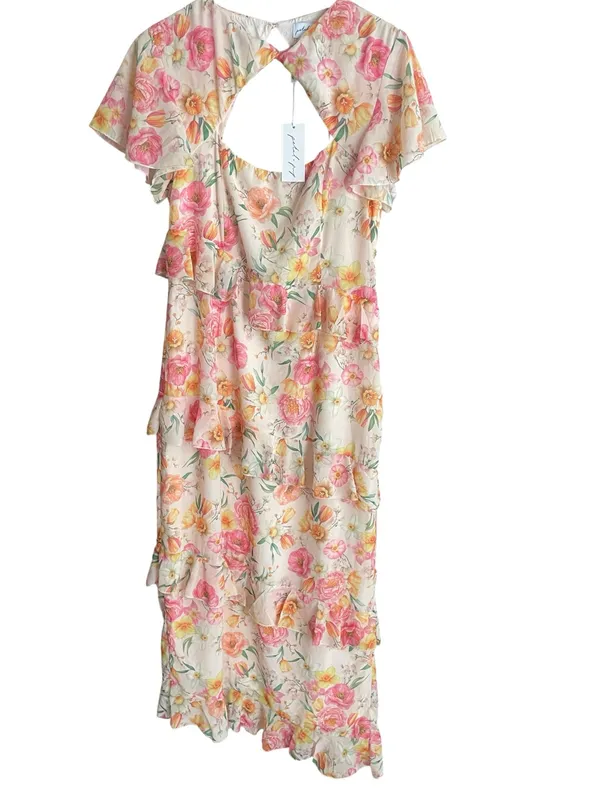 Petal & Pup Leila Floral Maxi Dress in Peony - Image 4