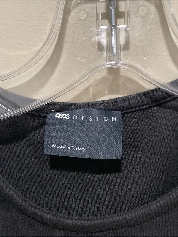 ASOS Design Ribbed Sleeveless Bubble Hem Mini Dress Black Women’s Size Small - Image 7