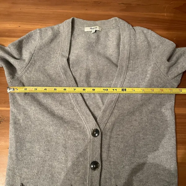 Madewell Woman's Coffee Shop‎ Button V-Neck Cardigan Merino Wool Sweater Size XS - Image 7