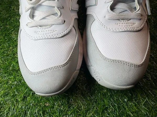 New Balance Neutral Cream, gray, sea foam and white 574 Sneakers - Image 3