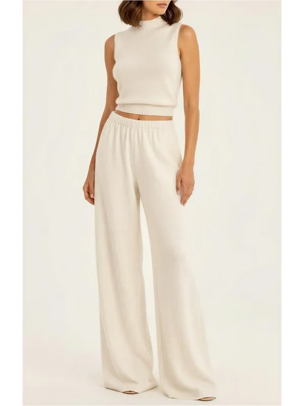 KOOKAÏ Geneva Wool Cashmere Knit Tank, Winter White, FR36/US4 - Image 2