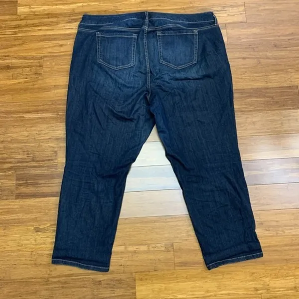 Torrid Ex-Boyfriend Jeans Womens 18 Blue Plus Size Crop Dark Wash Denim Straight - Image 2