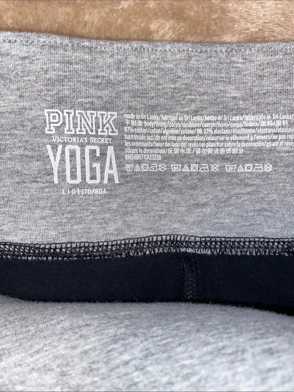 Victoria's Secret Black Leggings Capris with Gray Side Panel sequins - Image 2