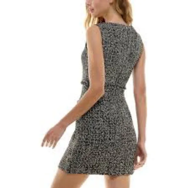 City‎ Studio Juniors Gray Tweed Pocket Sleeveless Mini Dress Size 3/4 Graduation - Image 7