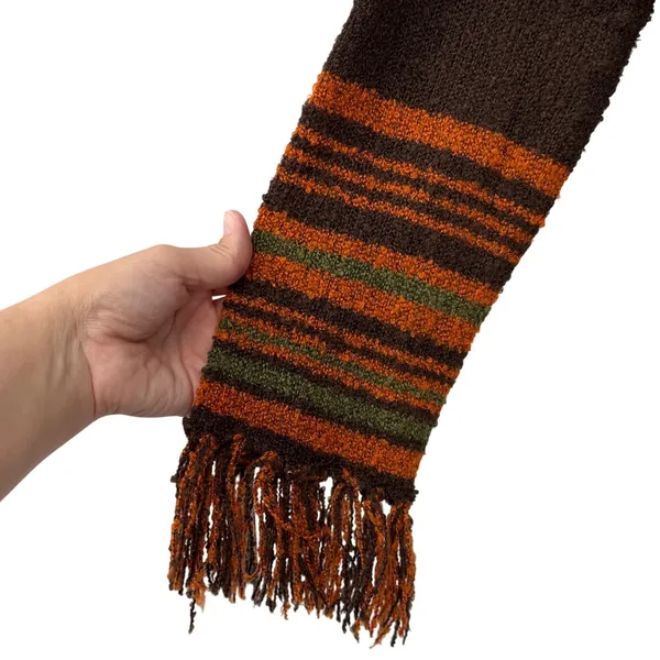 Babette Ballinger Brown Striped Fringe Open Front Cardigan Sweater Womens Large‎ - Image 4