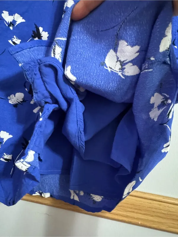 Abercrombie & Fitch Royal Blue Floral Button-Down Shirt Dress Size XS - Image 6