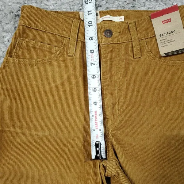Levi's 94 Baggy Corduroy Brown Straight Leg Loose Pants Y2K 90s Size 24 x 31 - Image 12