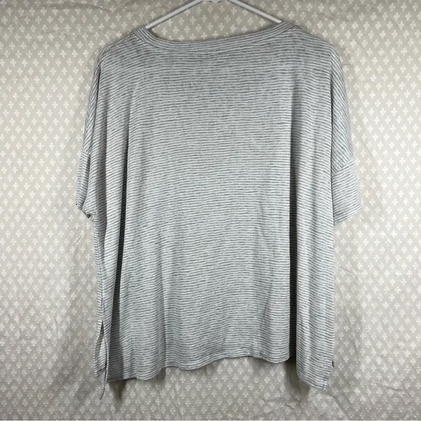 Anthropologie Akemi + Kin Grey White Striped Boxy Short Sleeve Top‎ - Image 7