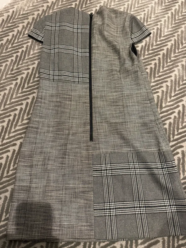 Alice + Olivia Gray Plaid Patchwork Mini Dress - Image 6