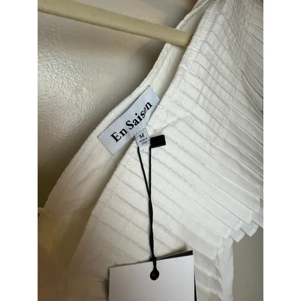 NWT En Saison Lorena Blouse in White Sz. M - Image 4