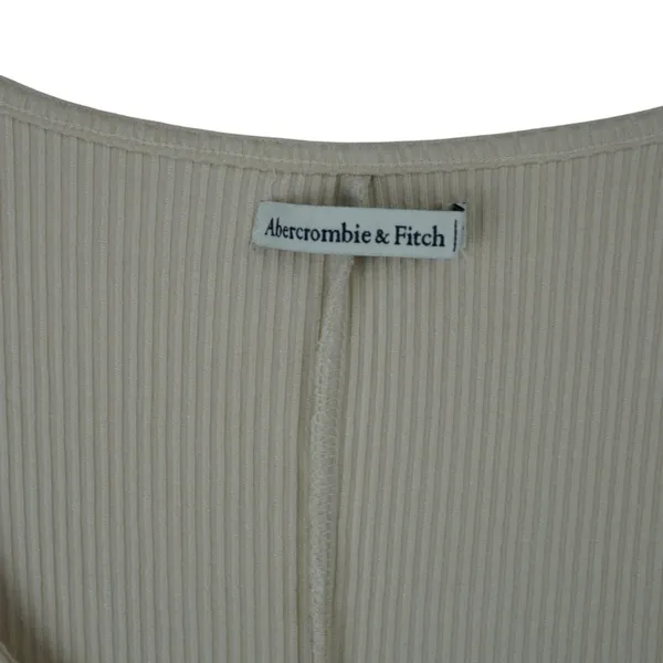 Abercrombie & Fitch‎ Ribbed Fitted Cream 90s Tshirt Dress Size MT - Image 2