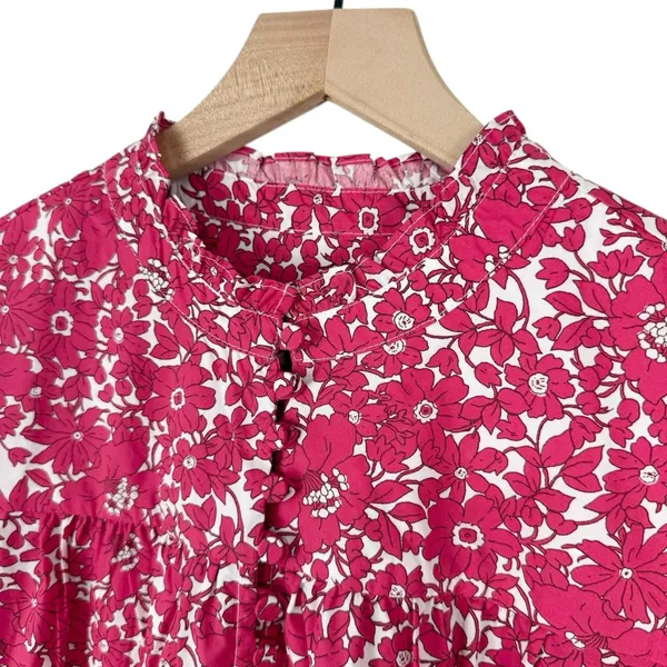 J. Crew Floral Popover Blouse Blushing Meadow Sz S NWT - Image 6