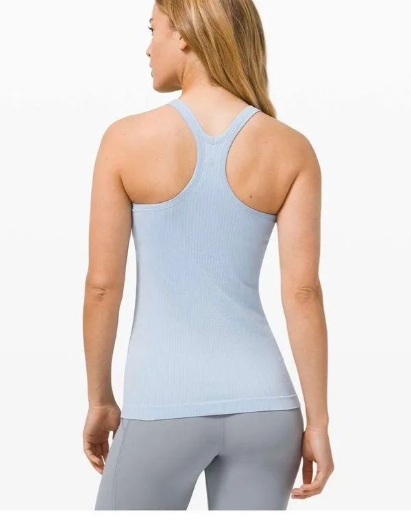 Lululemon NWT Ebb To Street Tank Top Size 12 - Blue Linen - Image 3