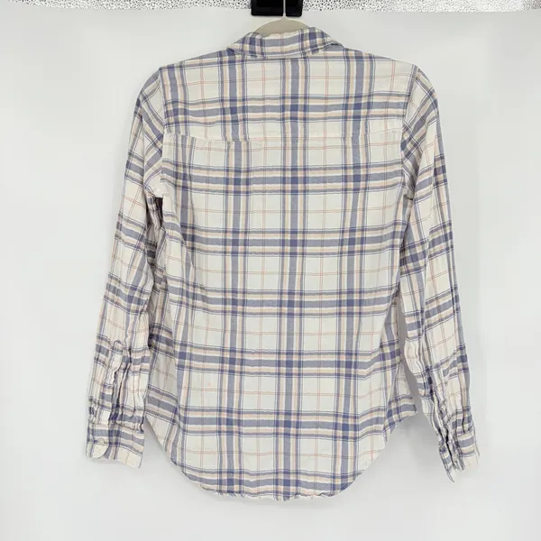 Abercrombie Fitch Plaid Flannel Womens Top Sz S Coastal Preppy Light Academia - Image 6
